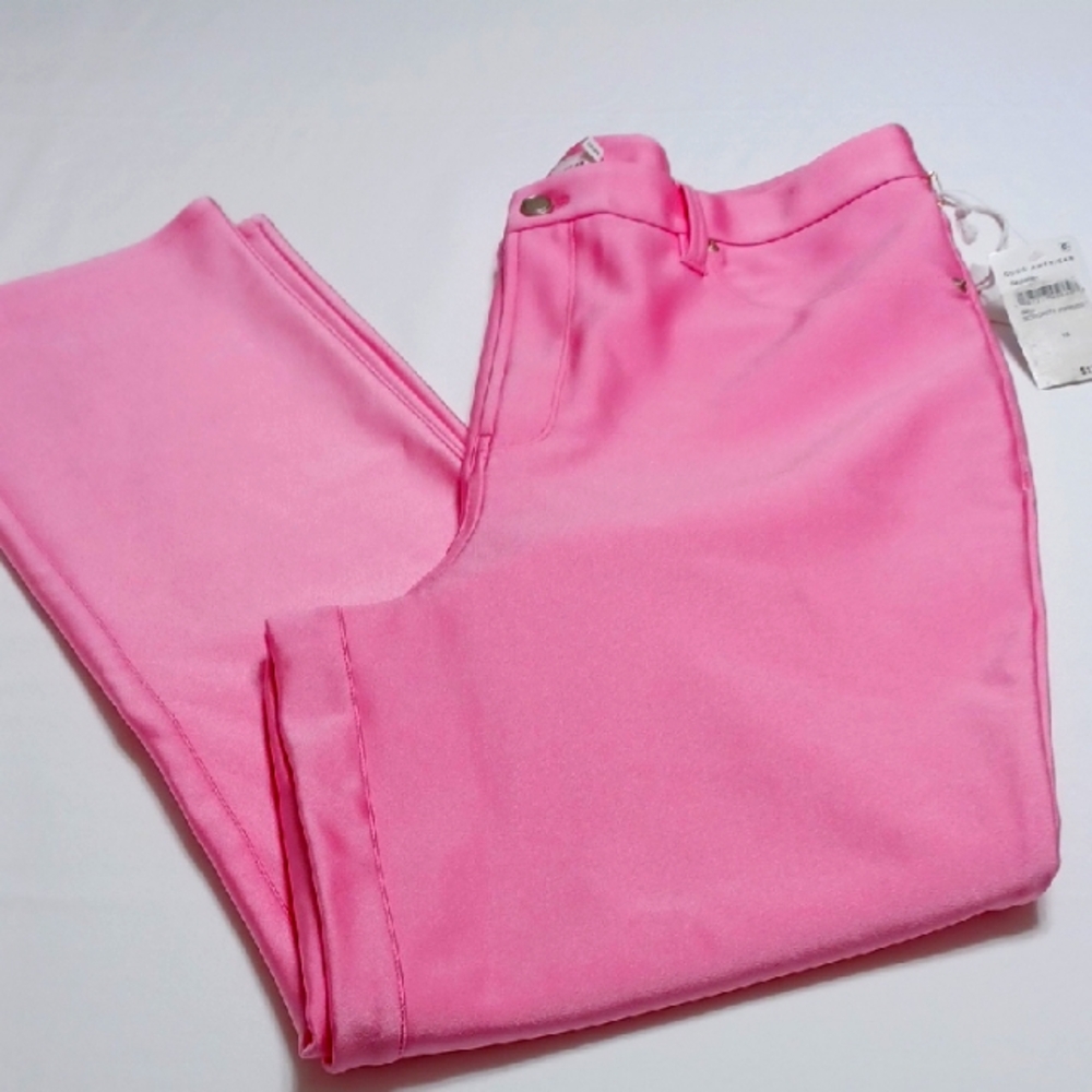 Good American Bubblegum Pink Straight Leg Jeans